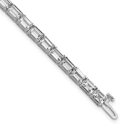 14K White Gold Certified Ctw Vs Def Lab Grown Emerald Diamond Tennis Bracel