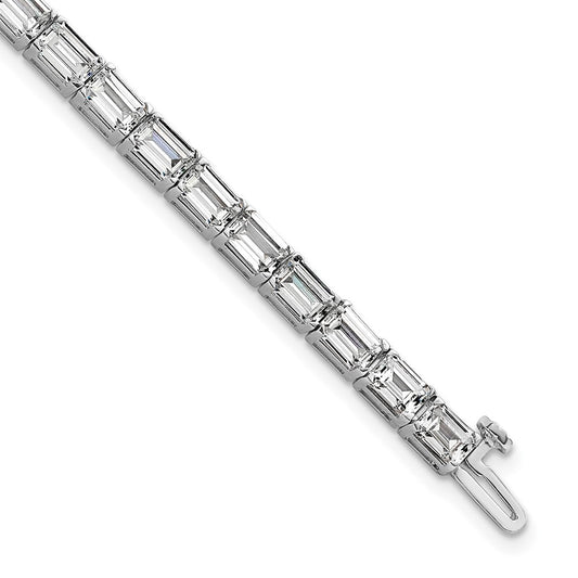 14K White Gold Certified Ctw Vs Def Lab Grown Emerald Diamond Tennis Bracel