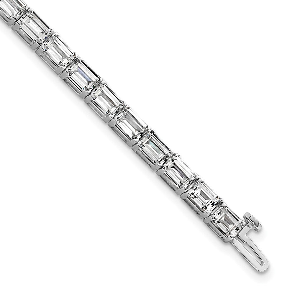 14K White Gold Ctw Vs+ F+ Lab Grown Emerald Diamond Tennis Bracelet