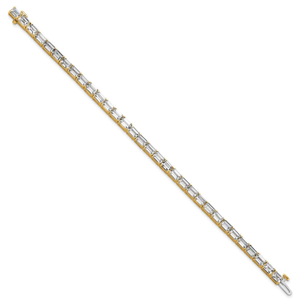 14K Yellow Gold Lab Grown Diamond Vs/Si+ G+ Emerald Tennis Bracelet
