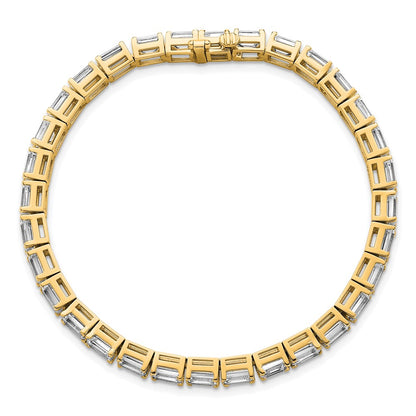 14K Yellow Gold Ctw Vs+ F+ Lab Grown Emerald Diamond Tennis Bracelet