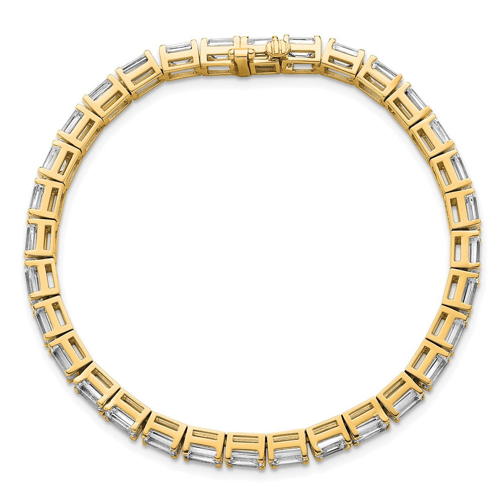 14K Yellow Gold Certified Ctw Vs Def Lab Grown Emerald Diamond Tennis Brace