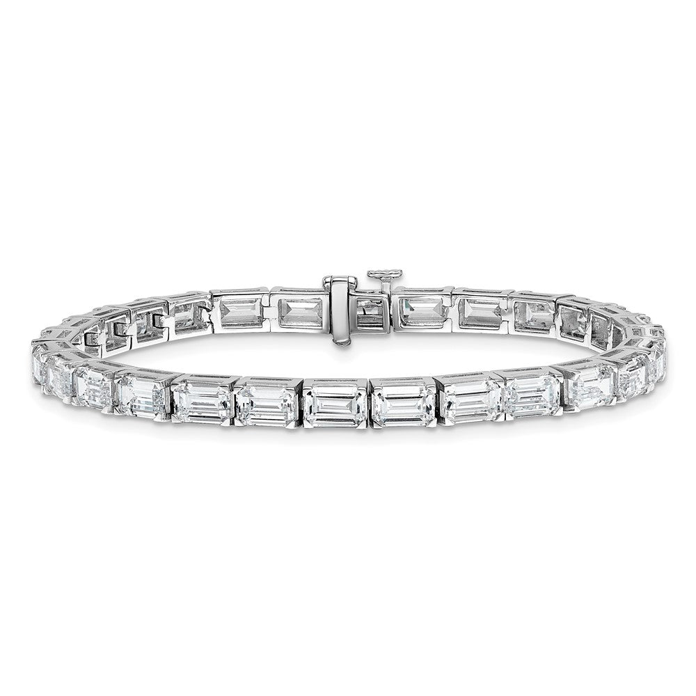 14K White Gold Lab Grown Diamond Vs/Si+ G+ Emerald Tennis Bracelet