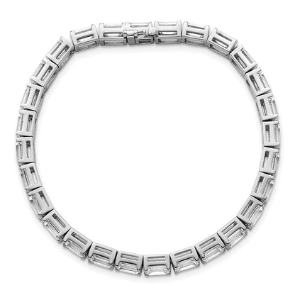 14K White Gold Certified Ctw Vs Def Lab Grown Emerald Diamond Tennis Bracel