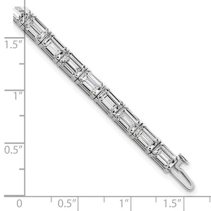14K White Gold Certified Ctw Vs Def Lab Grown Emerald Diamond Tennis Bracel