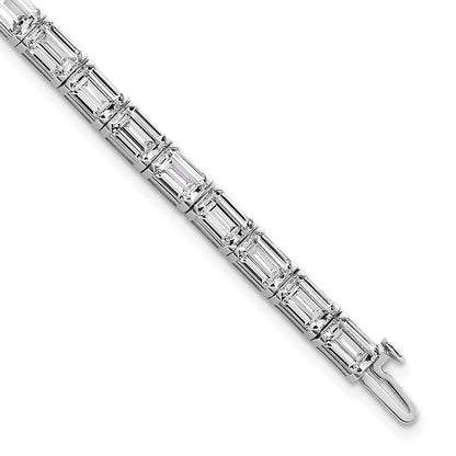 14K White Gold Lab Grown Diamond Vs/Si+ G+ Emerald Tennis Bracelet