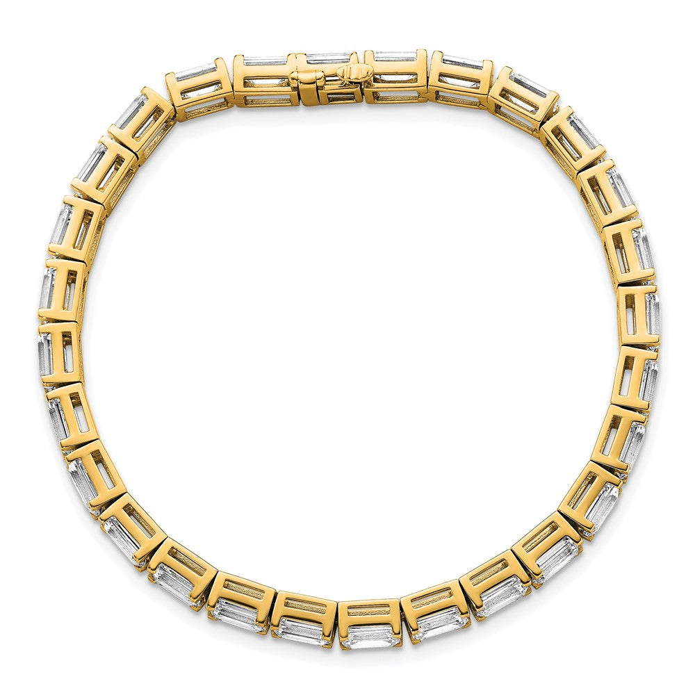 14K Yellow Gold Certified Ctw Vs Def Lab Grown Emerald Diamond Tennis Brace