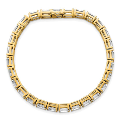 14K Yellow Gold Certified Ctw Vs Def Lab Grown Emerald Diamond Tennis Brace