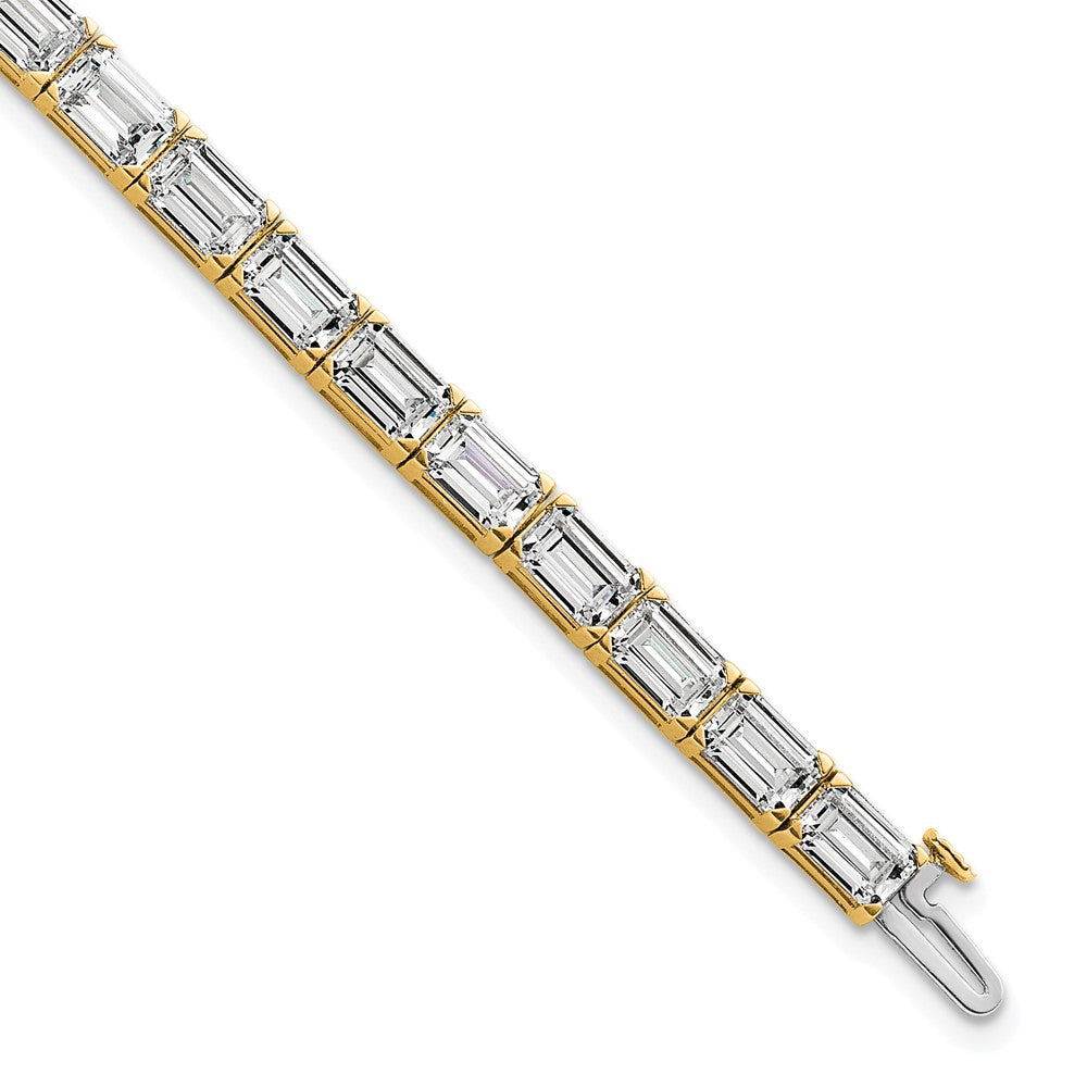 14K Yellow Gold Ctw Vs+ F+ Lab Grown Emerald Diamond Tennis Bracelet