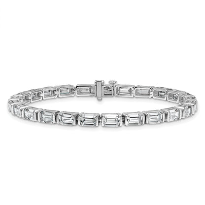14K White Gold Ctw Vs+ F+ Lab Grown Emerald Diamond Tennis Bracelet