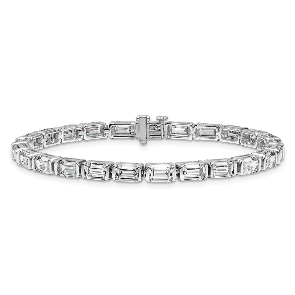 14K White Gold Certified Ctw Vs Def Lab Grown Emerald Diamond Tennis Bracel