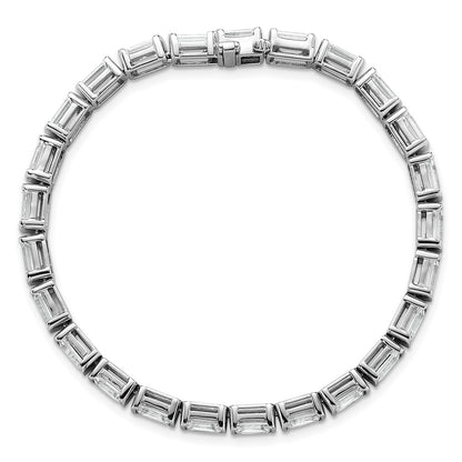 14K White Gold Ctw Vs/Si+ G+ Lab Grown Emerald Diamond Tennis Bracelet