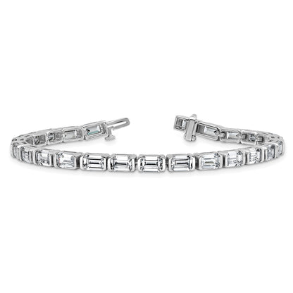 14K White Gold Ctw Vs+ F+ Lab Grown Emerald Diamond Tennis Bracelet