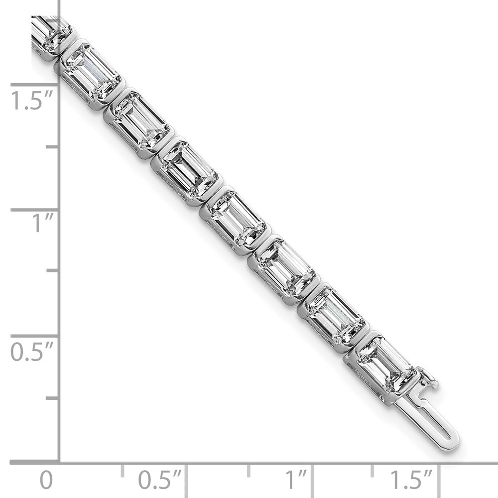 14K White Gold Ctw Vs/Si+ G+ Lab Grown Emerald Diamond Tennis Bracelet