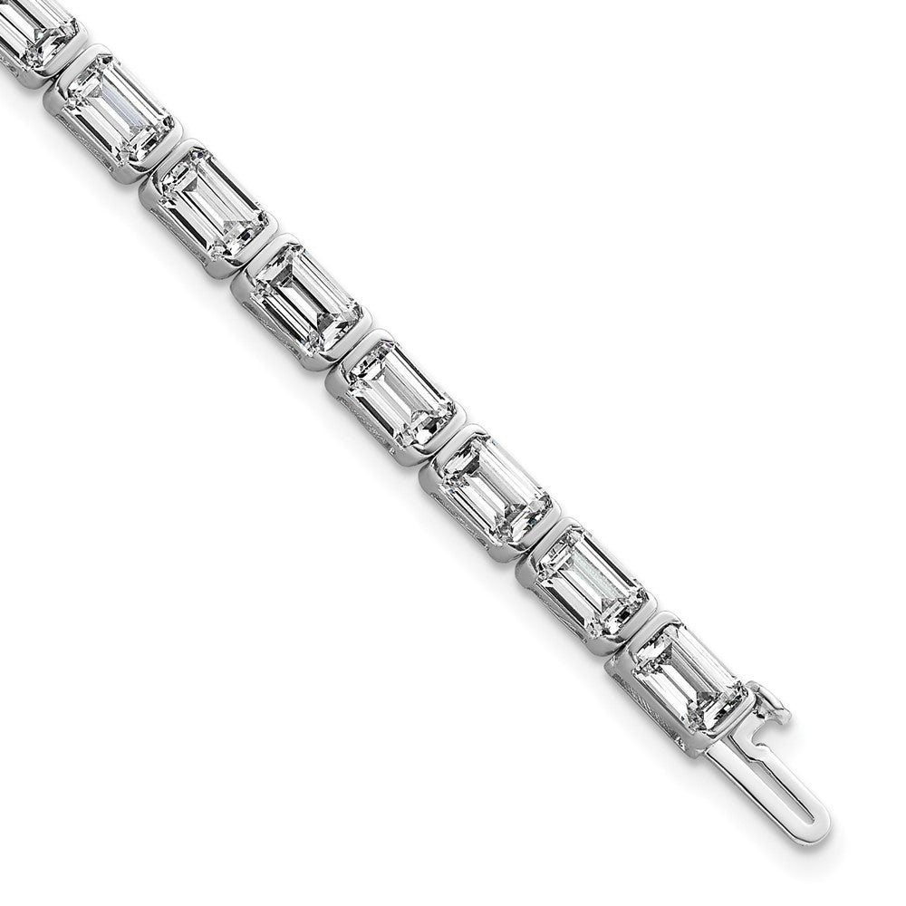 14K White Gold Ctw Vs/Si+ G+ Lab Grown Emerald Diamond Tennis Bracelet