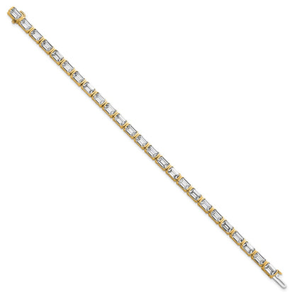 14K Yellow Gold Certified Ctw Vs Def Lab Grown Emerald Diamond Tennis Bracelet