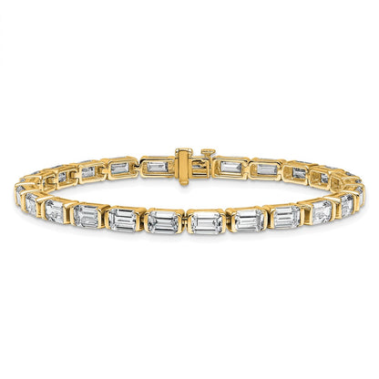 14K Yellow Gold Ctw Vs/Si+ G+ Lab Grown Emerald Diamond Tennis Bracelet