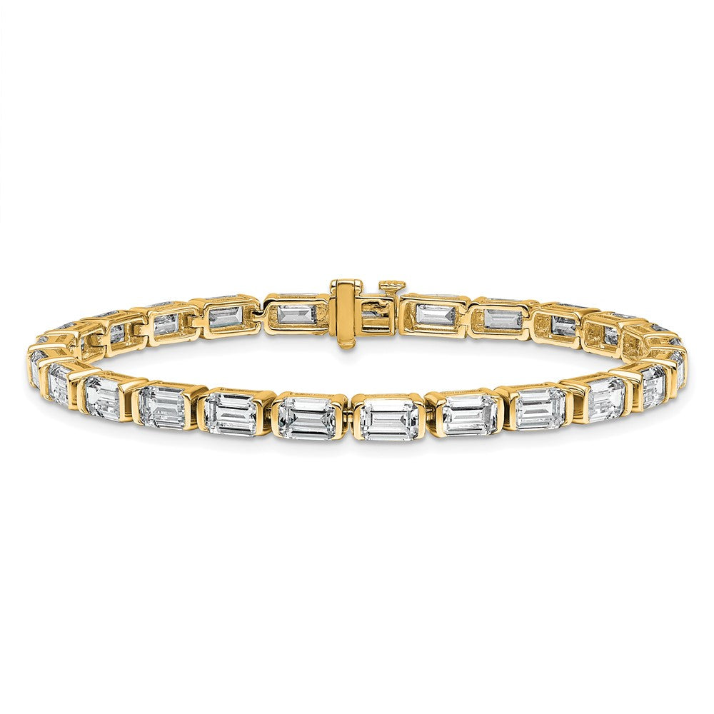 14K Yellow Gold Certified Ctw Vs Def Lab Grown Emerald Diamond Tennis Bracelet