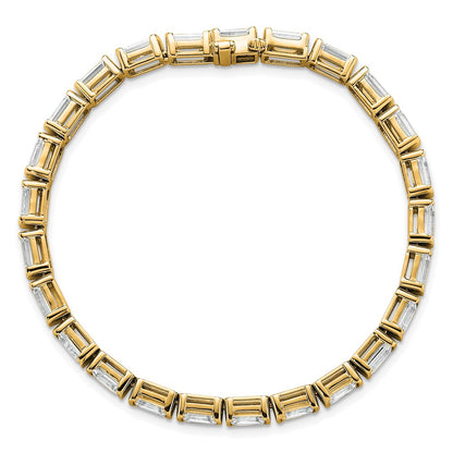 14K Yellow Gold Certified Ctw Vs Def Lab Grown Emerald Diamond Tennis Bracelet