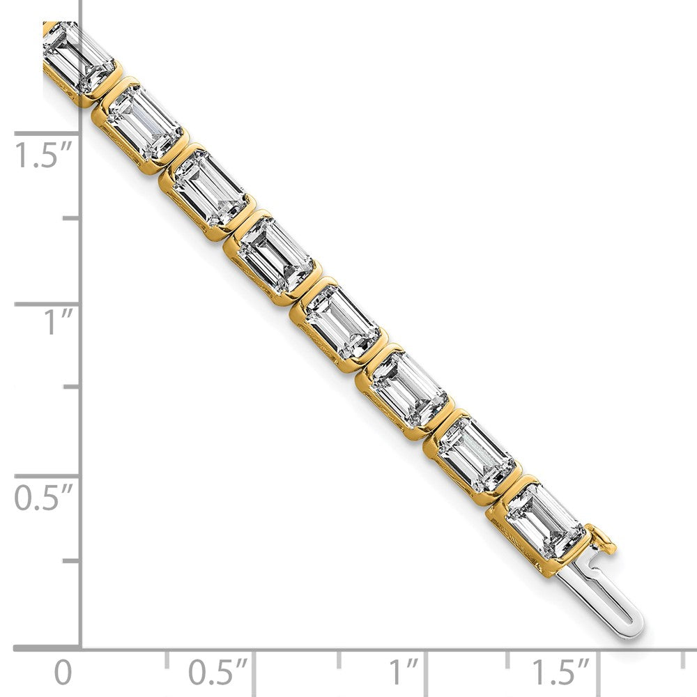 14K Yellow Gold Ctw Vs/Si+ G+ Lab Grown Emerald Diamond Tennis Bracelet