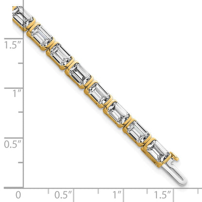 14K Yellow Gold Certified Ctw Vs/Si Fgh Lab Grown Emerald Diamond Tennis Bracelet
