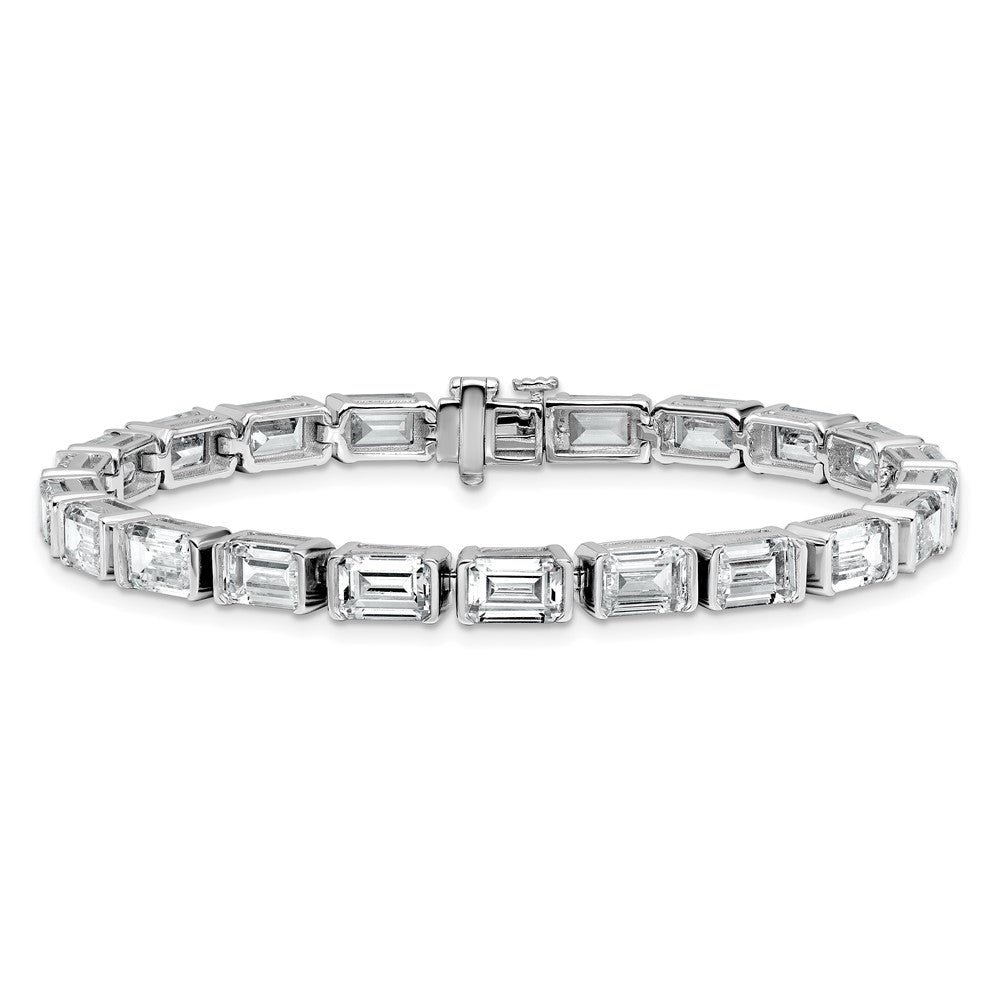 14K White Gold Ctw Vs/Si+ G+ Lab Grown Emerald Diamond Tennis Bracelet