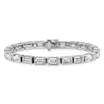 14K White Gold Certified Ctw Vs/Si Fgh Lab Grown Emerald Diamond Tennis Bra