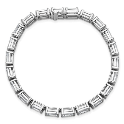 14K White Gold Ctw Vs+ F+ Lab Grown Emerald Diamond Tennis Bracelet