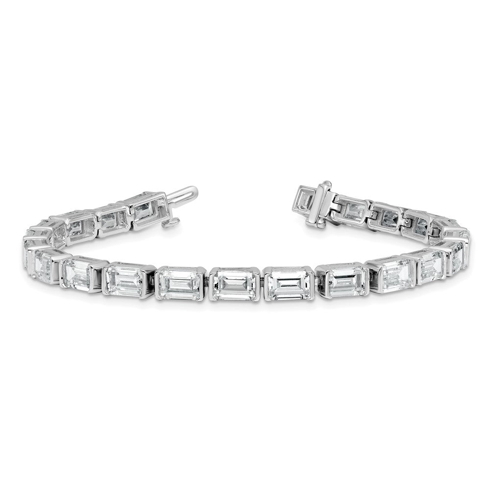 14K White Gold Certified Ctw Vs/Si Fgh Lab Grown Emerald Diamond Tennis Bra