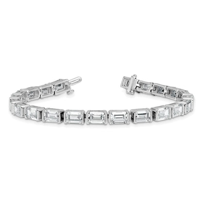 14K White Gold Certified Ctw Vs Def Lab Grown Emerald Diamond Tennis Bracel