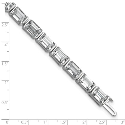 14K White Gold Certified Ctw Vs Def Lab Grown Emerald Diamond Tennis Bracel