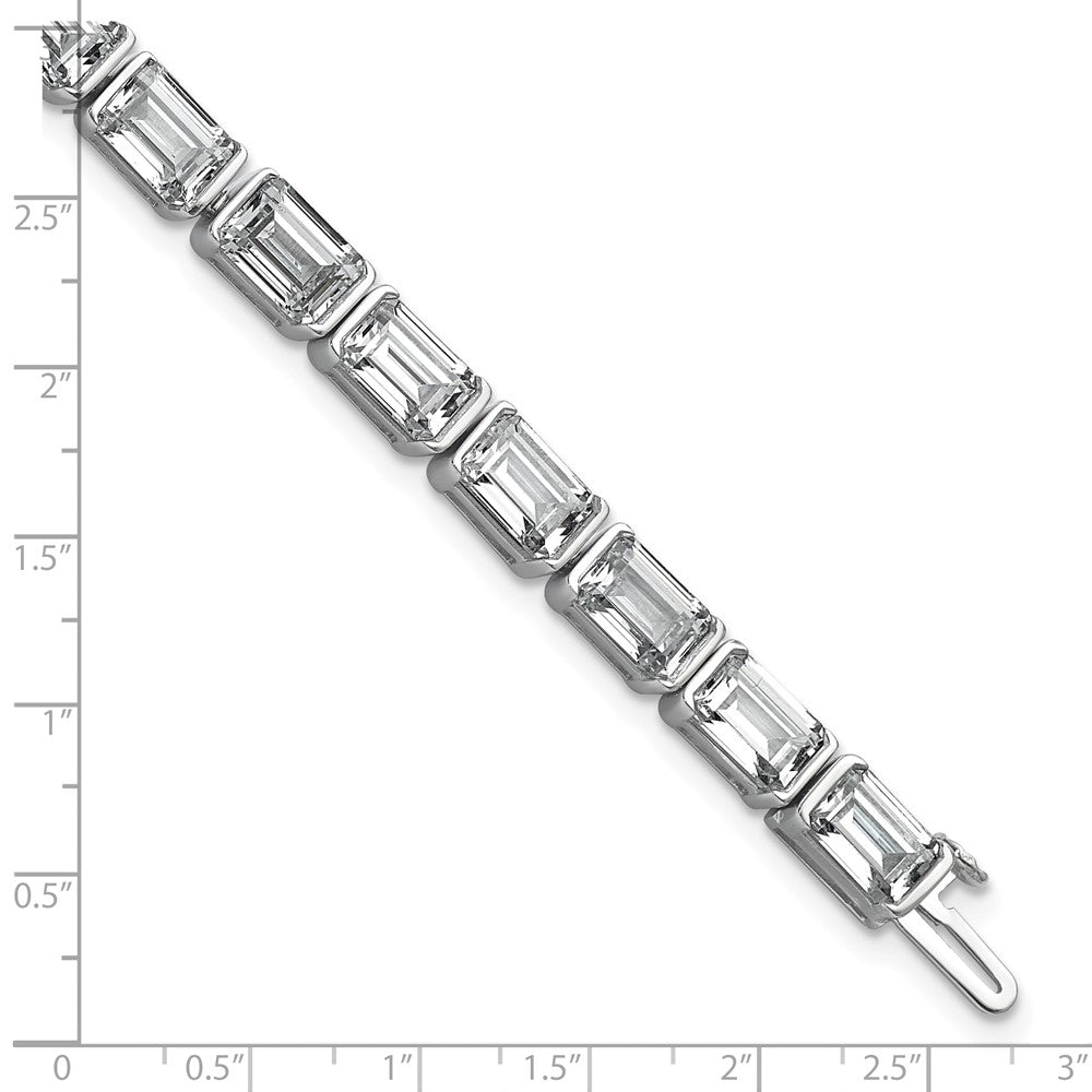 14K White Gold Ctw Vs+ F+ Lab Grown Emerald Diamond Tennis Bracelet