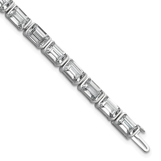 14K White Gold Ctw Vs/Si+ G+ Lab Grown Emerald Diamond Tennis Bracelet