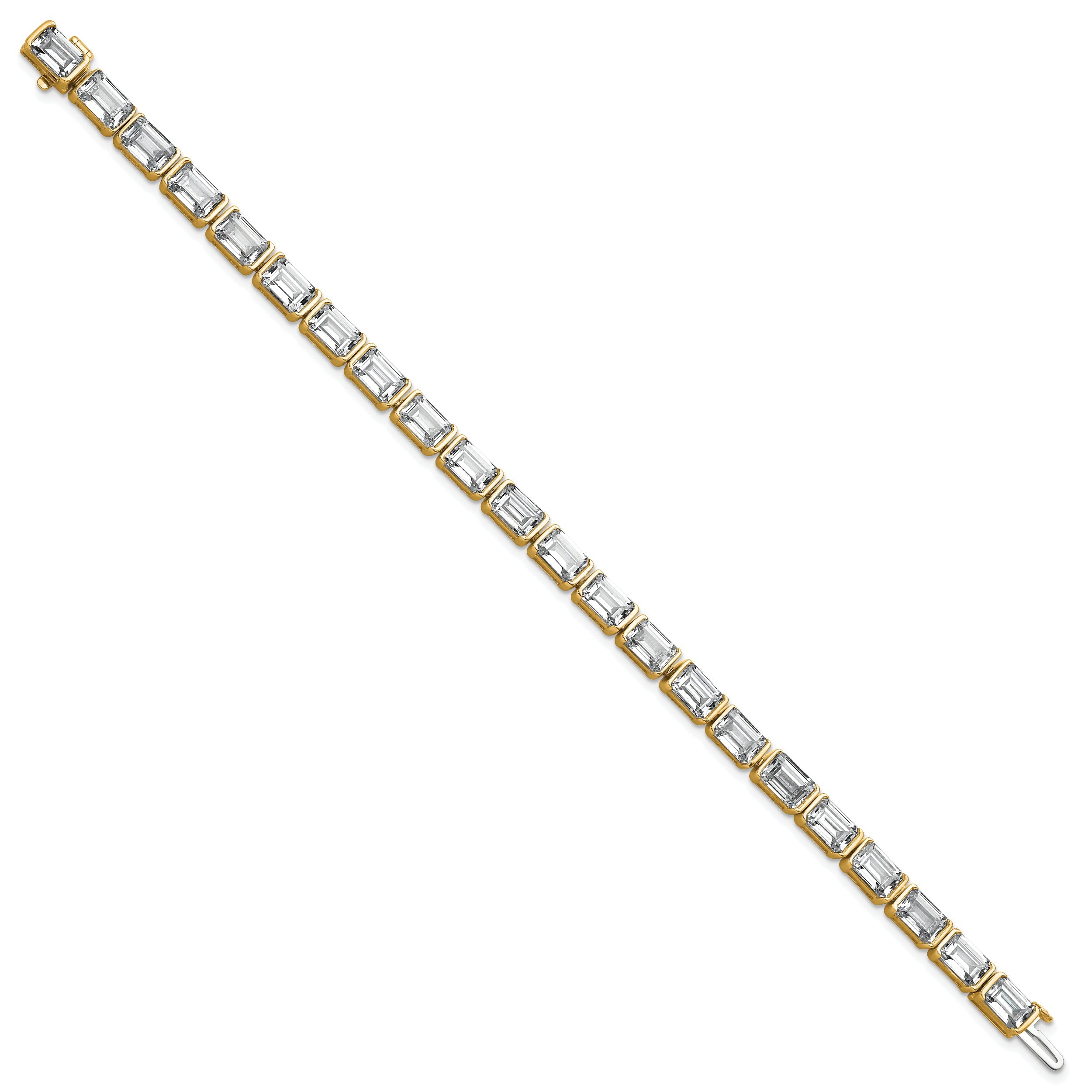 14K Yellow Gold Certified Ctw Vs Def Lab Grown Emerald Diamond Tennis Bracelet