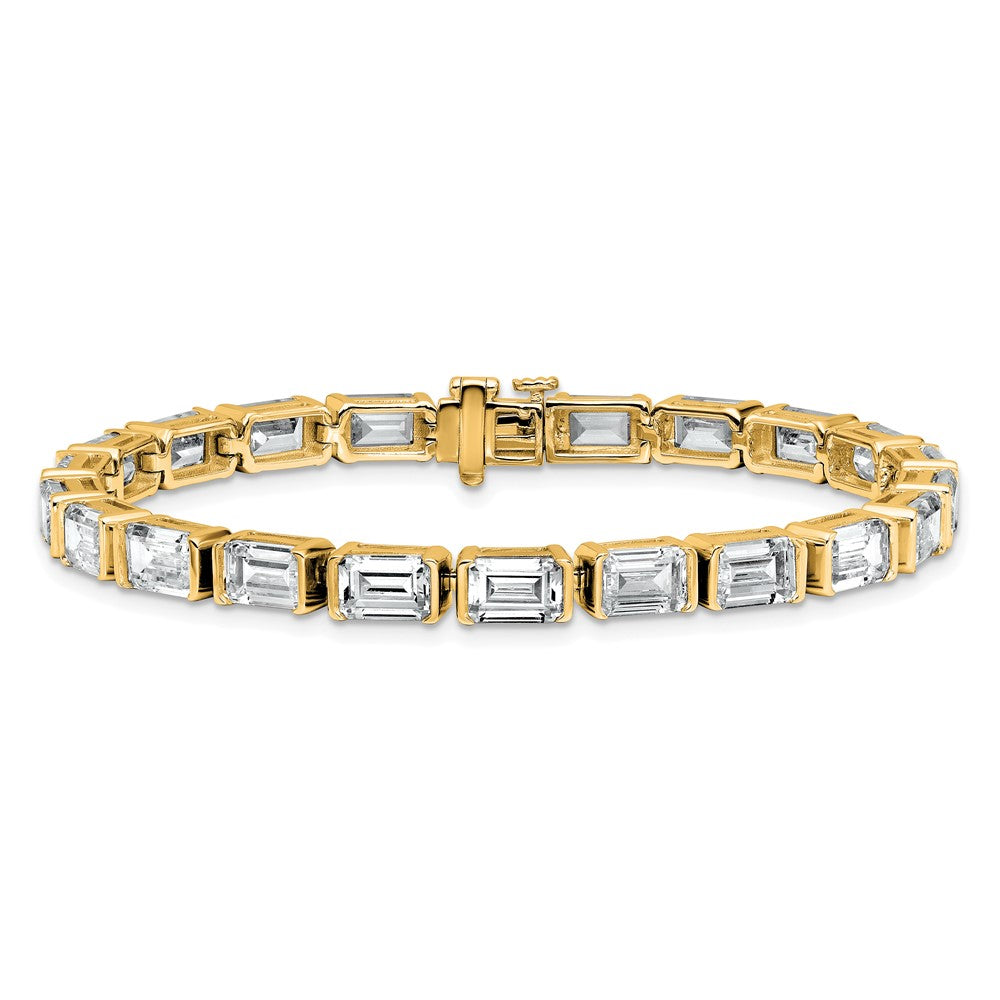 14K Yellow Gold Certified Ctw Vs Def Lab Grown Emerald Diamond Tennis Bracelet