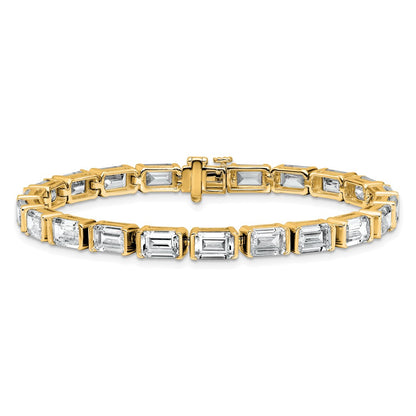 14K Yellow Gold Certified Ctw Vs Def Lab Grown Emerald Diamond Tennis Bracelet