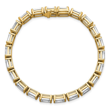 14K Yellow Gold Ctw Vs+ F+ Lab Grown Emerald Diamond Tennis Bracelet