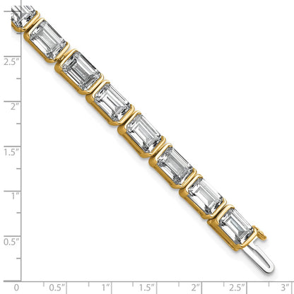 14K Yellow Gold Certified Ctw Vs/Si Fgh Lab Grown Emerald Diamond Tennis Bracelet