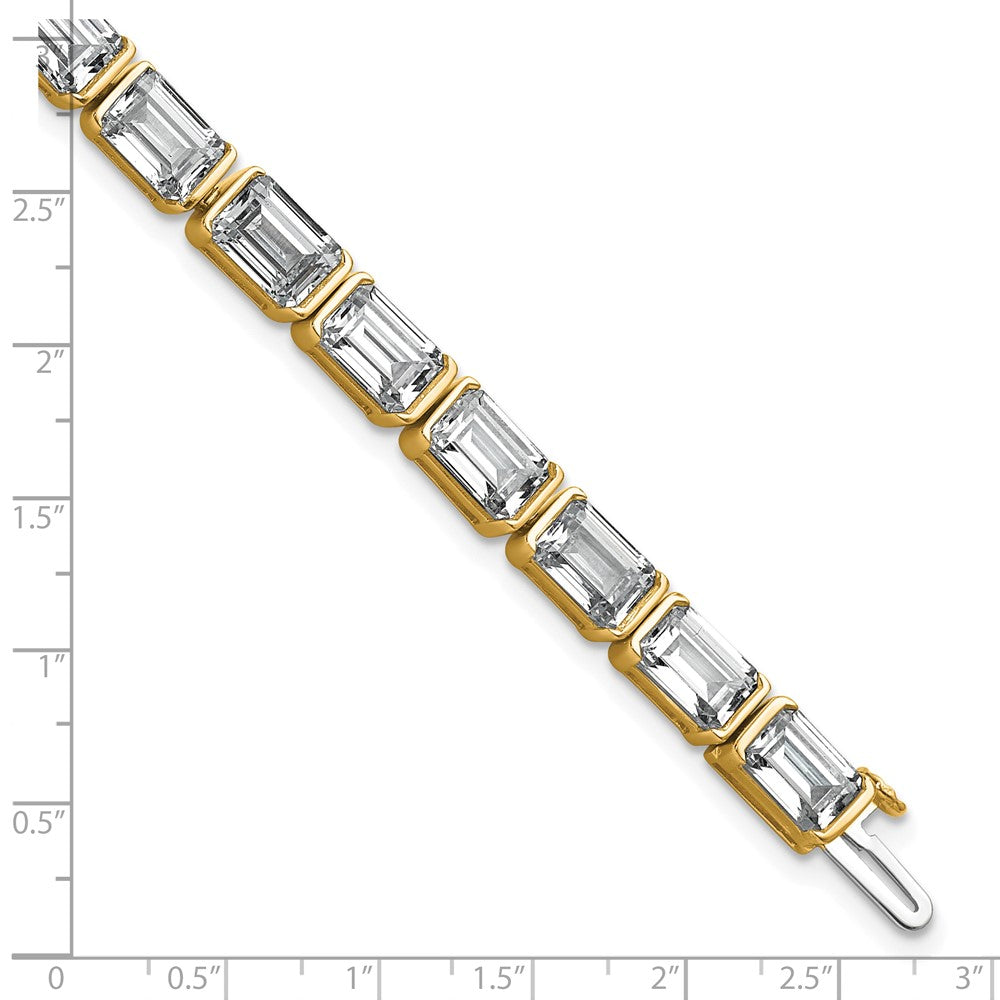 14K Yellow Gold Ctw Vs+ F+ Lab Grown Emerald Diamond Tennis Bracelet