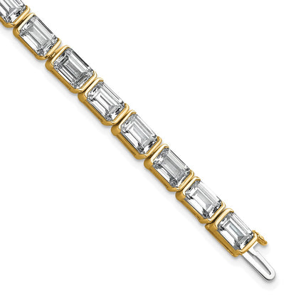 14K Yellow Gold Certified Ctw Vs/Si Fgh Lab Grown Emerald Diamond Tennis Bracelet