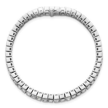 14K White Gold Ctw Vs+ F+ Lab Grown Emerald Diamond Tennis Bracelet