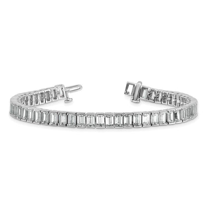 14K White Gold Ctw Vs+ F+ Lab Grown Emerald Diamond Tennis Bracelet
