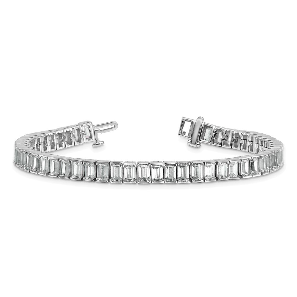 14K White Gold Ctw Vs/Si+ G+ Lab Grown Emerald Diamond Tennis Bracelet
