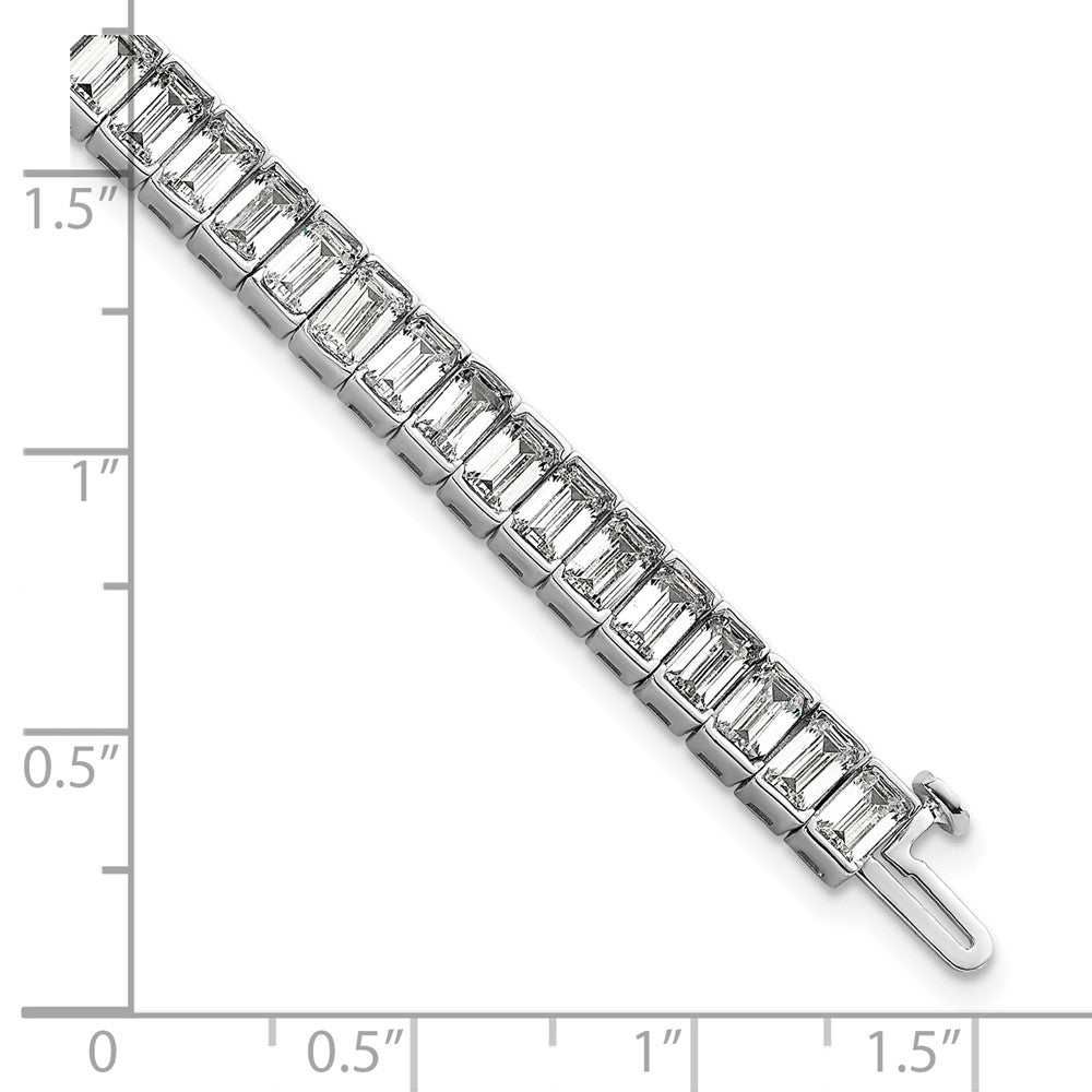14K White Gold Ctw Vs+ F+ Lab Grown Emerald Diamond Tennis Bracelet