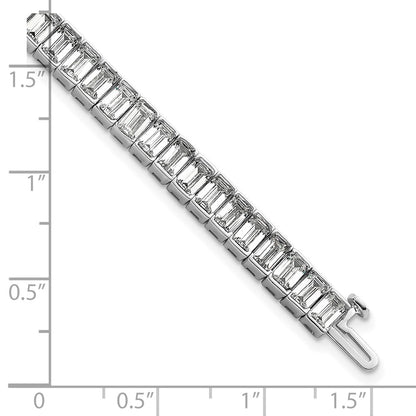 14K White Gold Ctw Vs+ F+ Lab Grown Emerald Diamond Tennis Bracelet