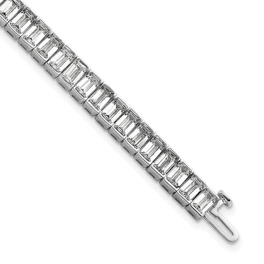 14K White Gold Ctw Vs+ F+ Lab Grown Emerald Diamond Tennis Bracelet
