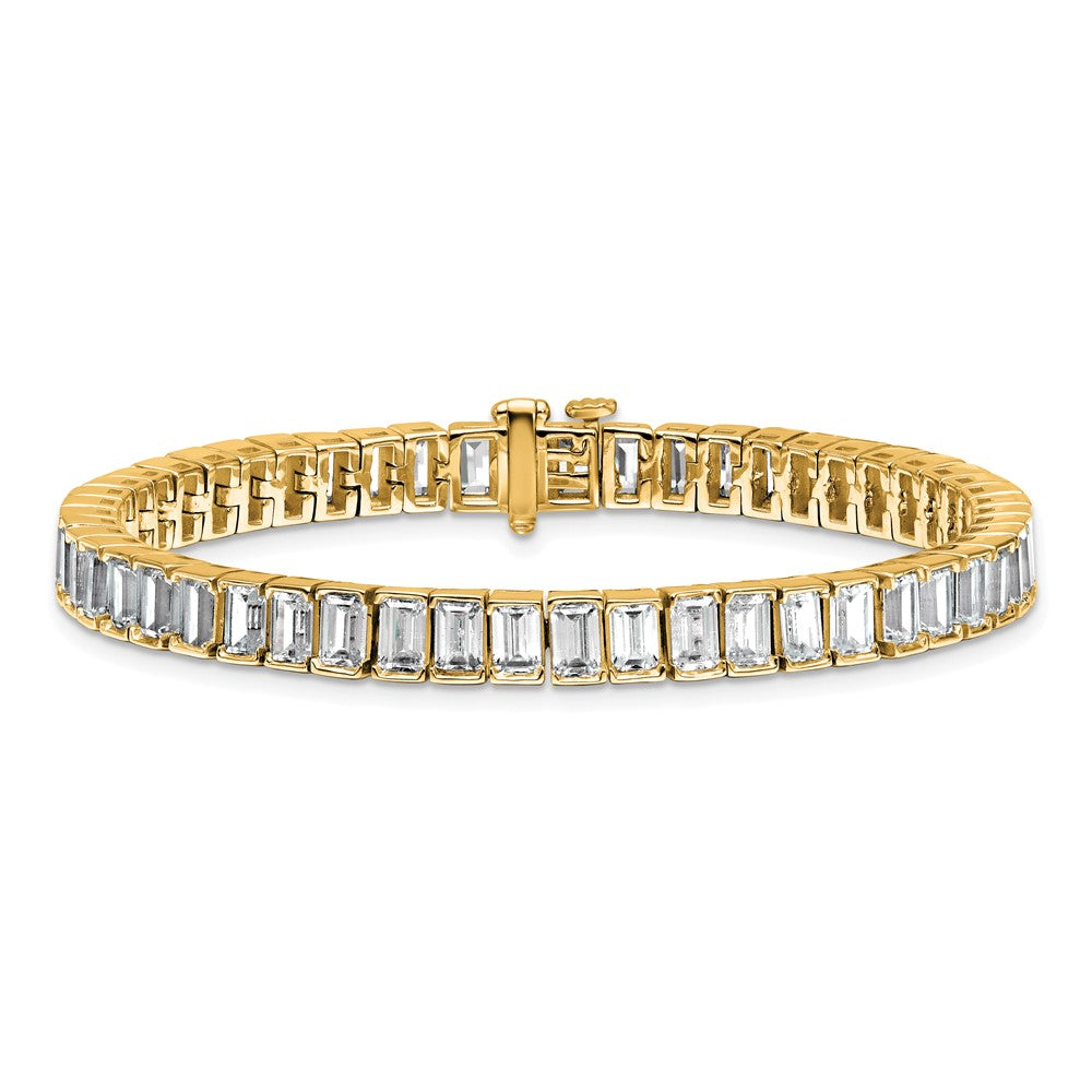 14K Yellow Gold Certified Ctw Vs Def Lab Grown Emerald Diamond Tennis Brace