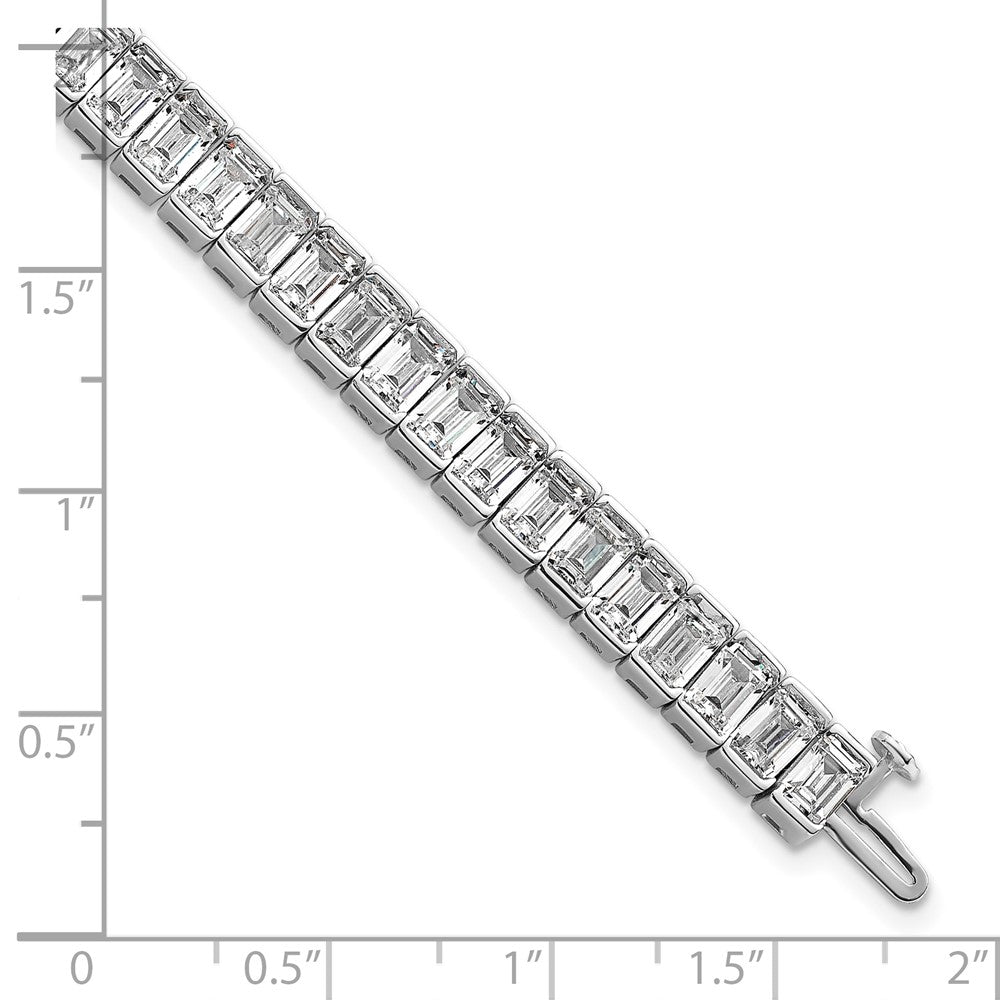 14K White Gold Certified Ctw Vs Def Lab Grown Emerald Diamond Tennis Bracel