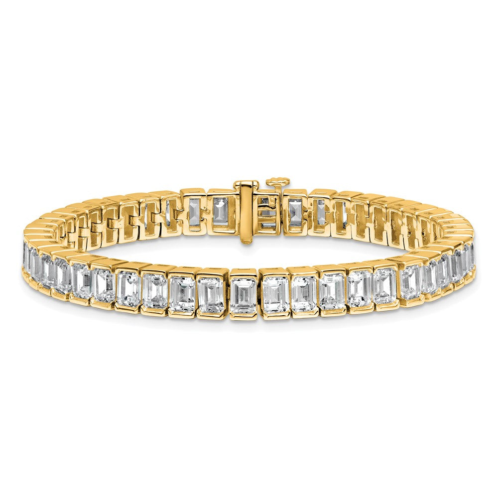 14K Yellow Gold Ctw Vs+ F+ Lab Grown Emerald Diamond Tennis Bracelet