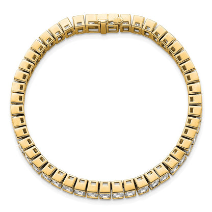 14K Yellow Gold Ctw Vs+ F+ Lab Grown Emerald Diamond Tennis Bracelet